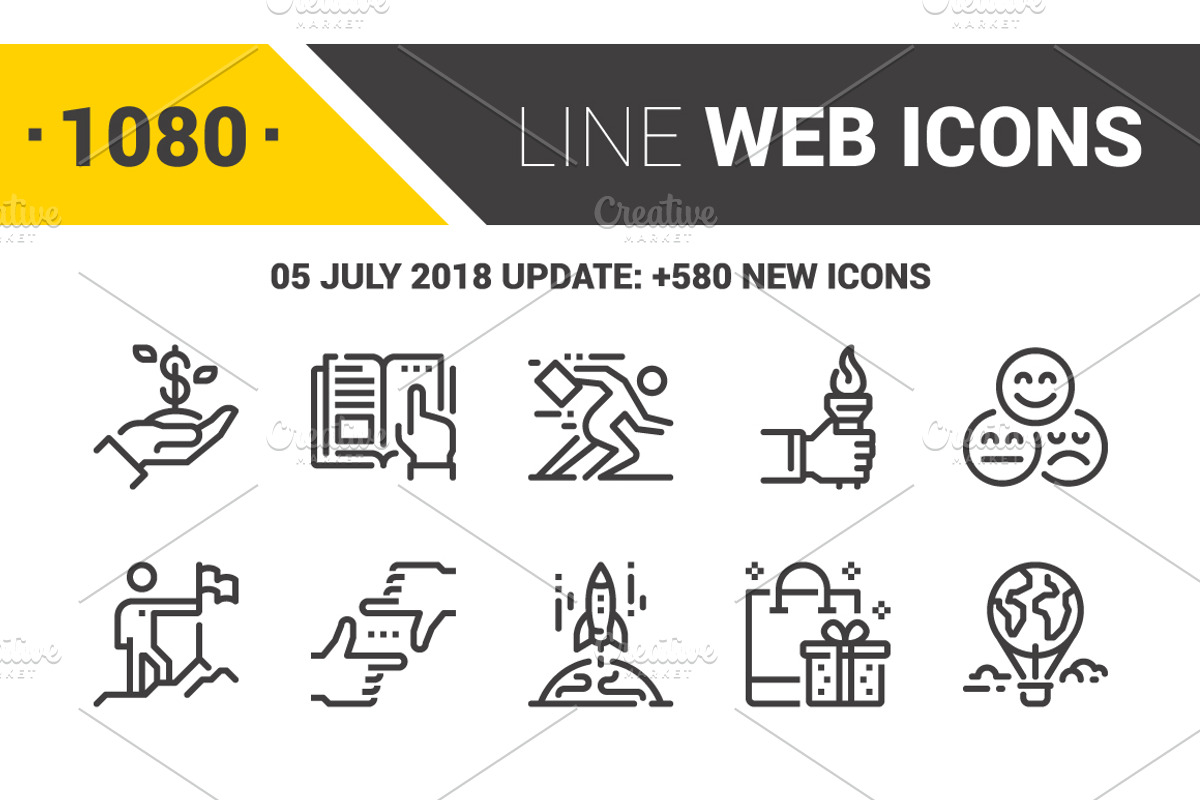 1080 Line Web Icons, an Outline Icon by Maxim_Basinski (Photo 1 of 2)
