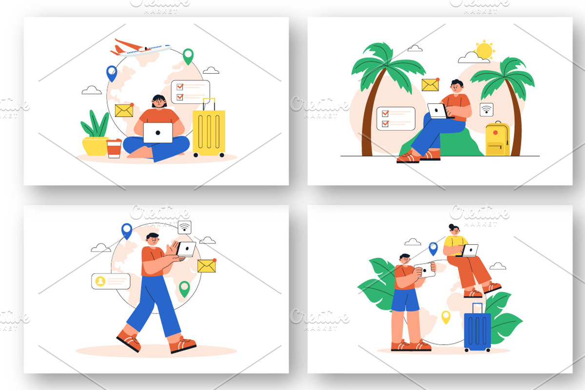 12 Digital Nomad Lifestyle, a Person Illustration by denayunebgt (Photo 2 of 4)