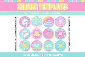 Colorful Shipping Sticker Templates, a Stationery Template by SunshineStudioBoutique