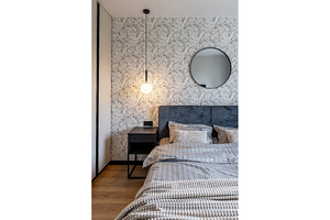 Modern bedroom interior detail with