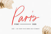 Paris | Font Duo + SVG with Extras, a Sans Serif Font by Jen Wagner Co (Thumbnail 1 of 11)