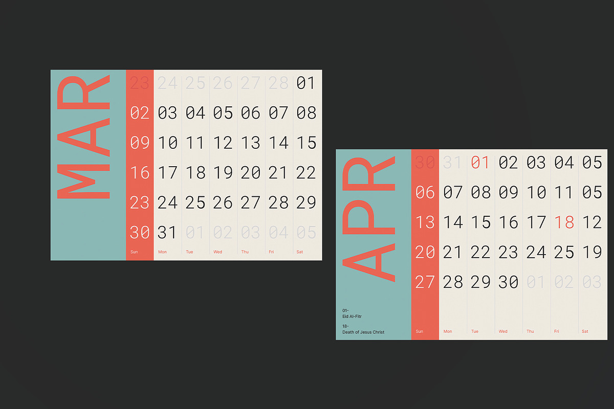 Simple 2025 Desk Calendar, a Stationery Template by Neermana (Photo 2 of 4)