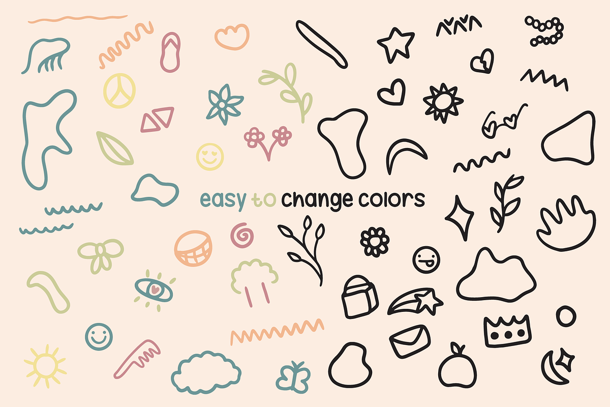 Cute Doodles: Elements and Patterns, a Decorative Illustration by Tiendita de dani (Photo 4 of 6)