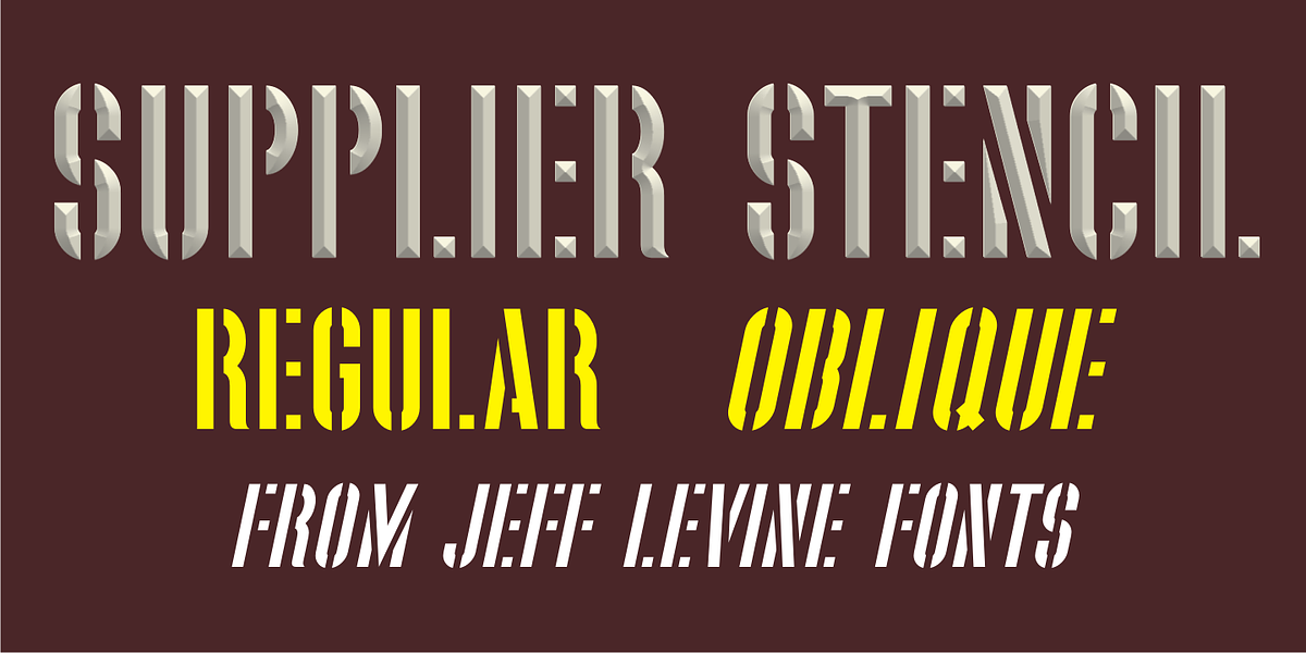 Supplier Stencil JNL, a Sans Serif Font by Jeff Levine Fonts