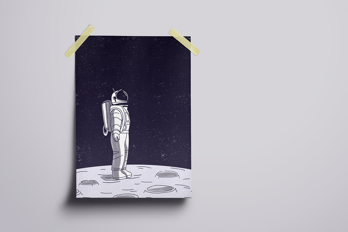 Astronaut on the moon, a Person Illustration by Good Studio (Photo 3 of 4)