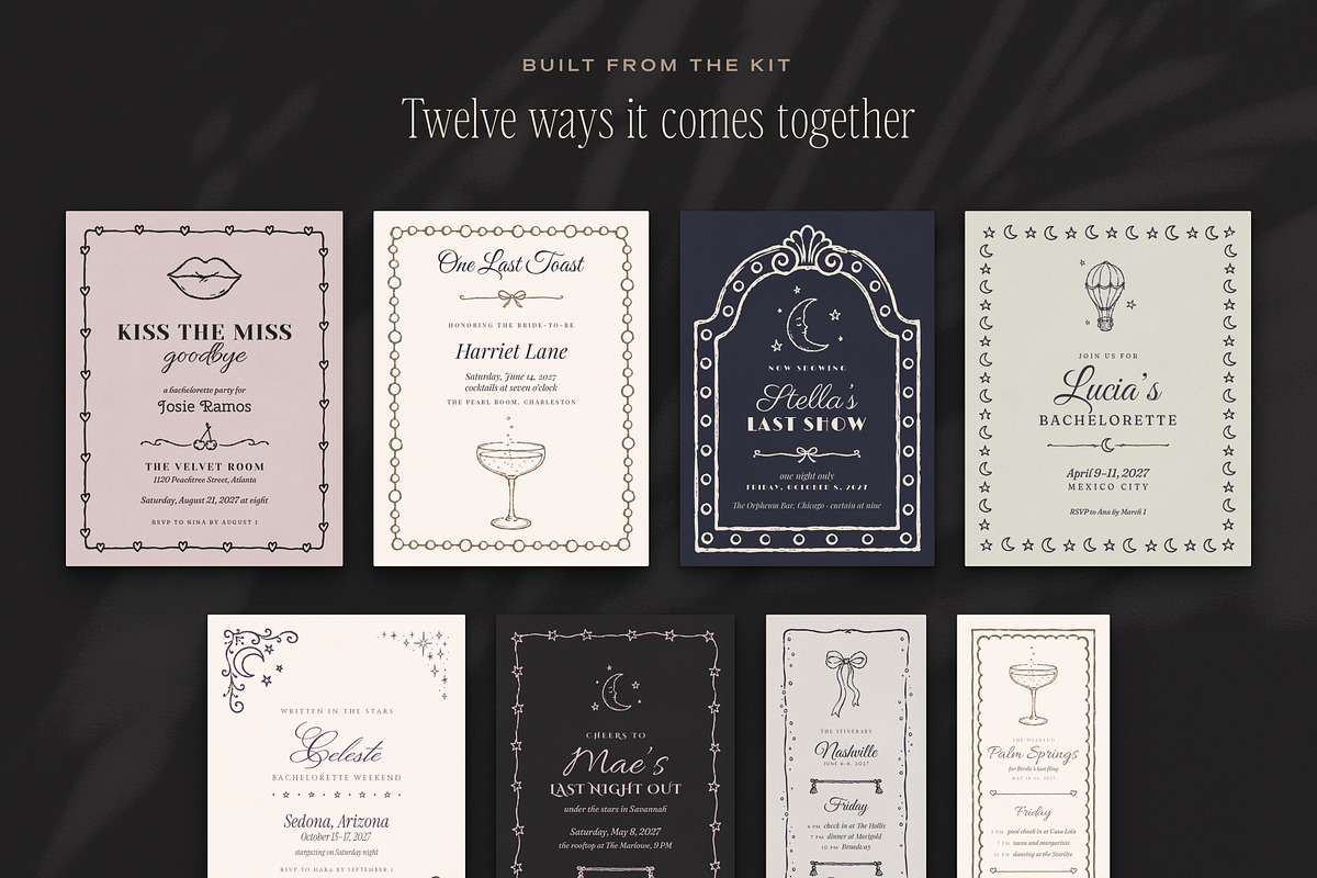 Bachelorette Invitation & Sign Kit, an Object Graphic by The October Creative (Photo 3 of 18)
