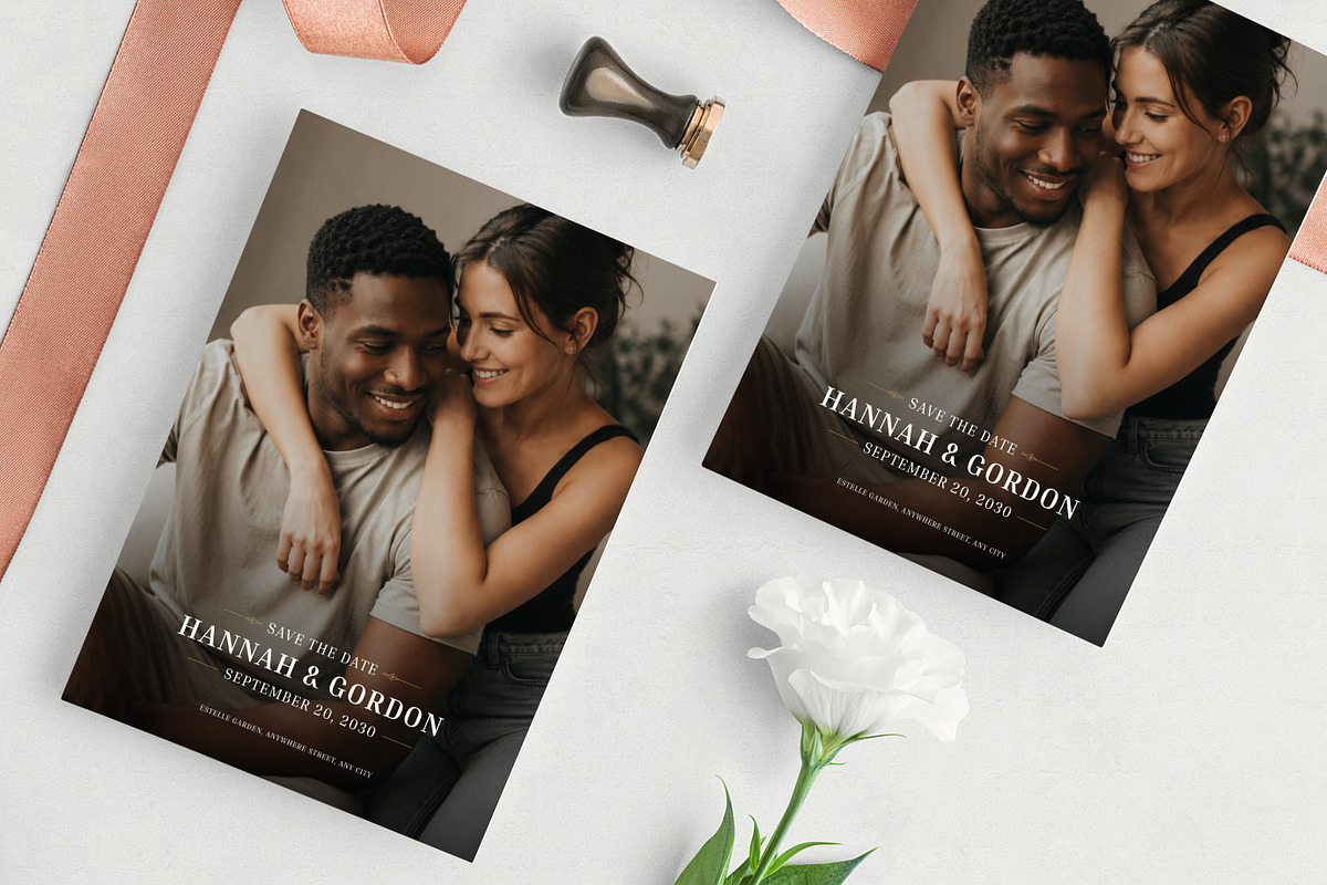 Modern Wedding Save the Date (Canva), an Invitation Template by Vasya Kobelev (Photo 2 of 7)