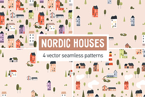Scandinavian houses seamless pattern, a Pattern Graphic by Good Studio