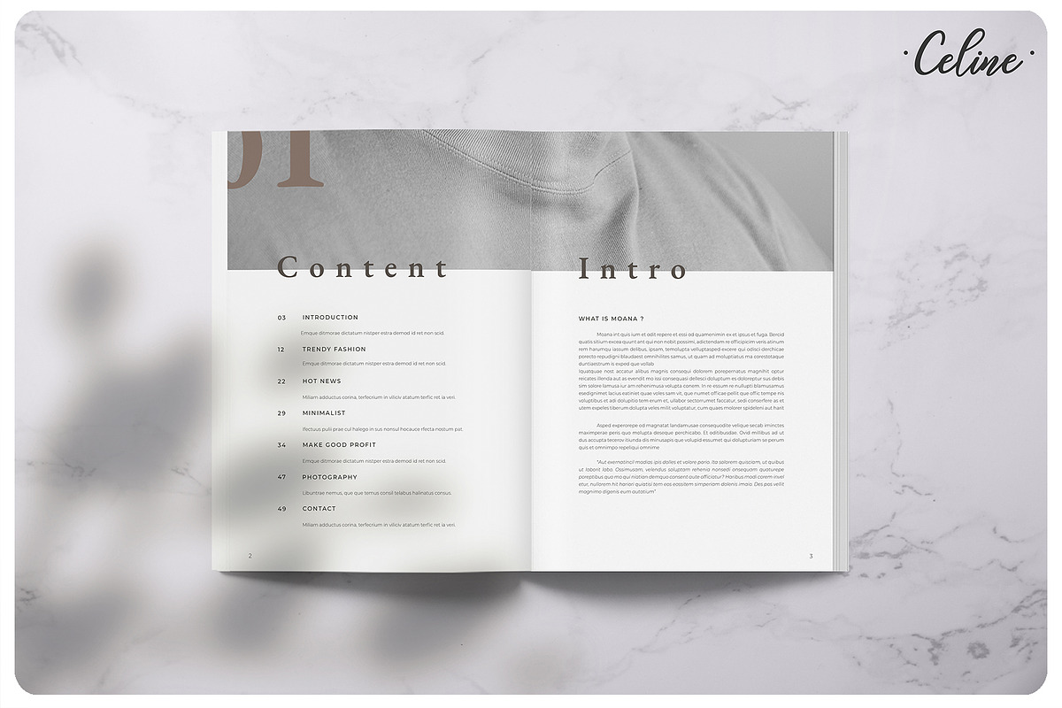 MOANA Fashion Magazine Template, a Magazine Template by Celine Studio (Photo 2 of 9)