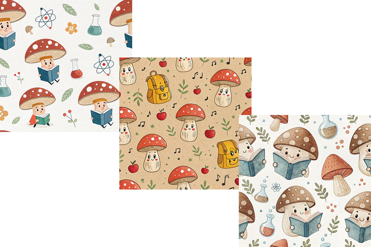 Back-to-School Scholastic Shrooms, a Pattern Graphic by FloridPrintables (Photo 5 of 13)