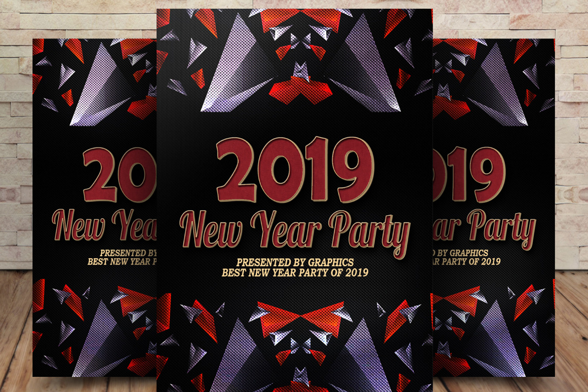 2019 New Year Party Flyer, a Flyer Template by graphicforest