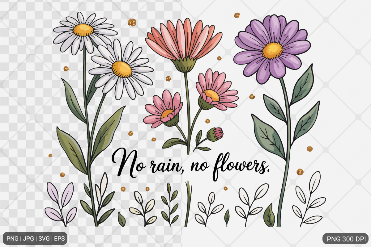 Boho Flowers Motivational Bundle, an Illustration by Actual Pixel (Photo 5 of 21)