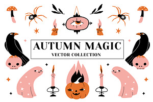 AUTUMN MAGIC vector pattern, element
