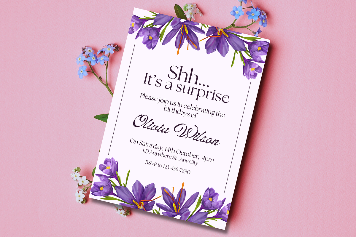 5 Birthday Surprise Party Invitation, a Templates & Theme by TemplateCastleStore (Photo 8 of 9)