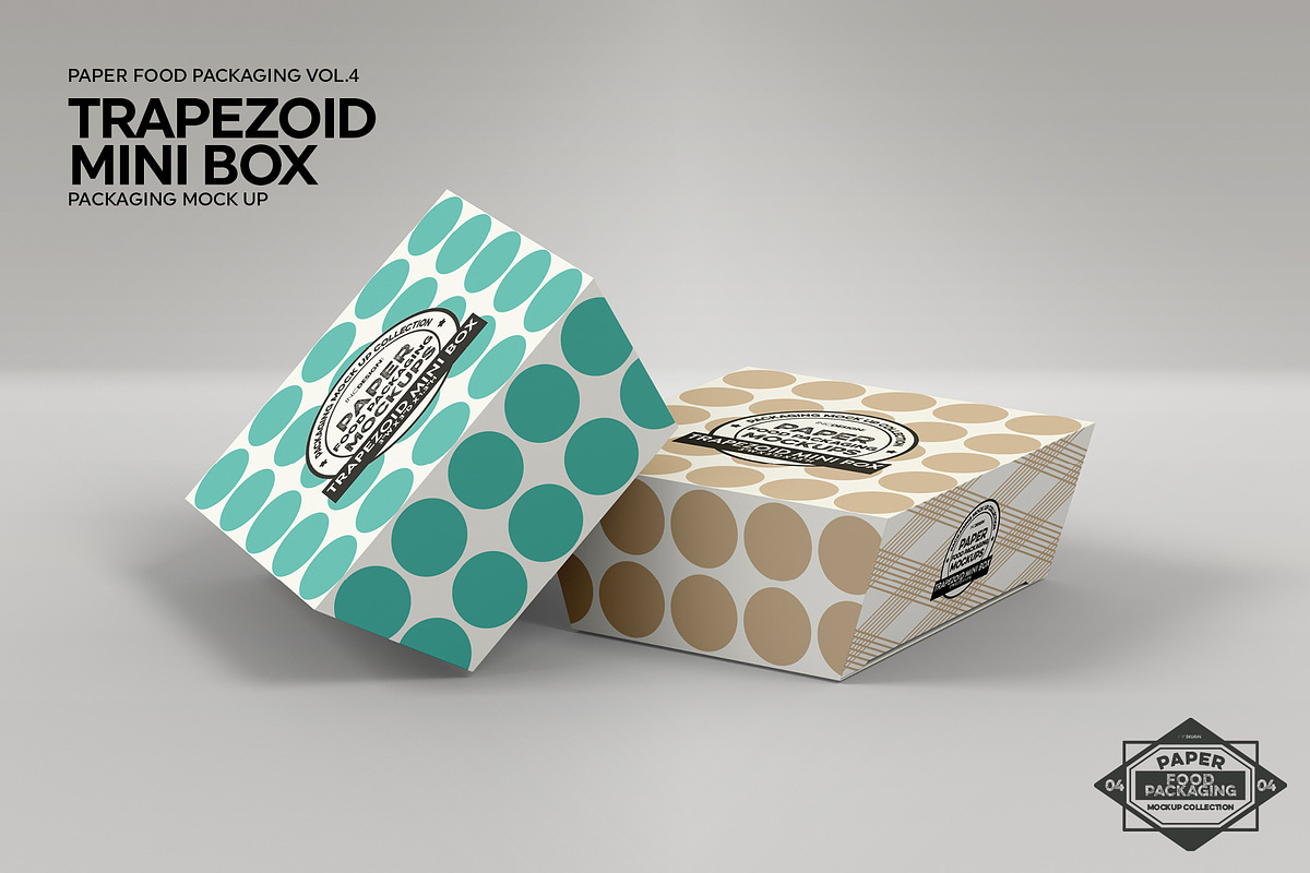 Trapezoid Mini Boxes Mockup, a Packaging Mockup by INCDesign (Photo 4 of 5)
