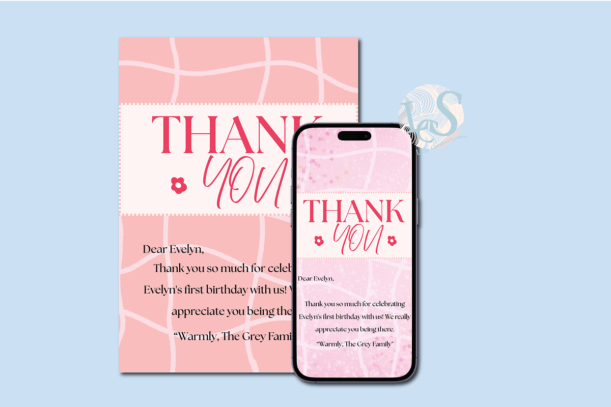 First Birthday Invite Canva Template, an Invitation Template by Little Creative Scribbles (Photo 3 of 6)