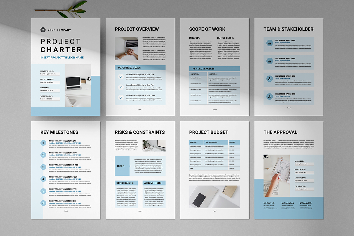 Project Charter Template, a Stationery Template by Leaflove