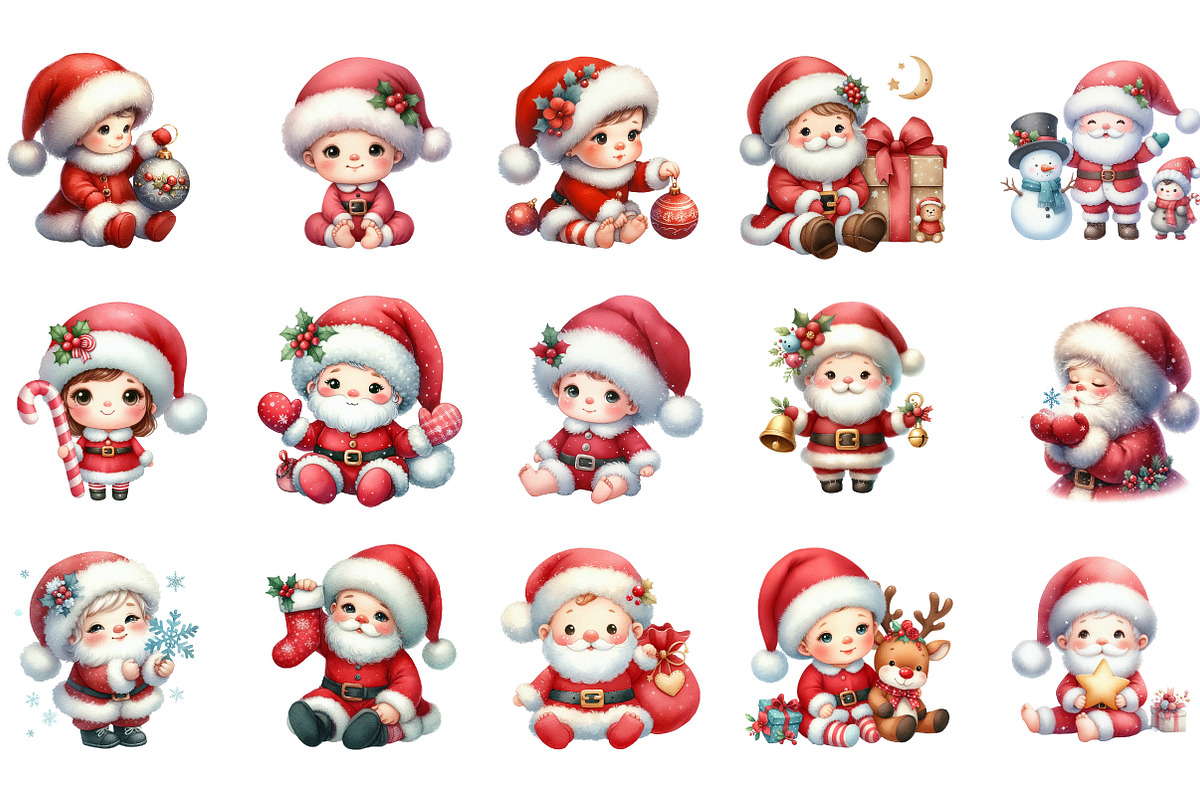 Cute Christmas Baby Santa, an Illustration by Designking (Photo 2 of 5)