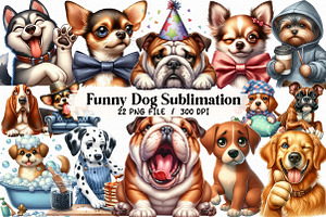 Funny Dog Sublimation Clipart, an Illustration by Libby Wishes