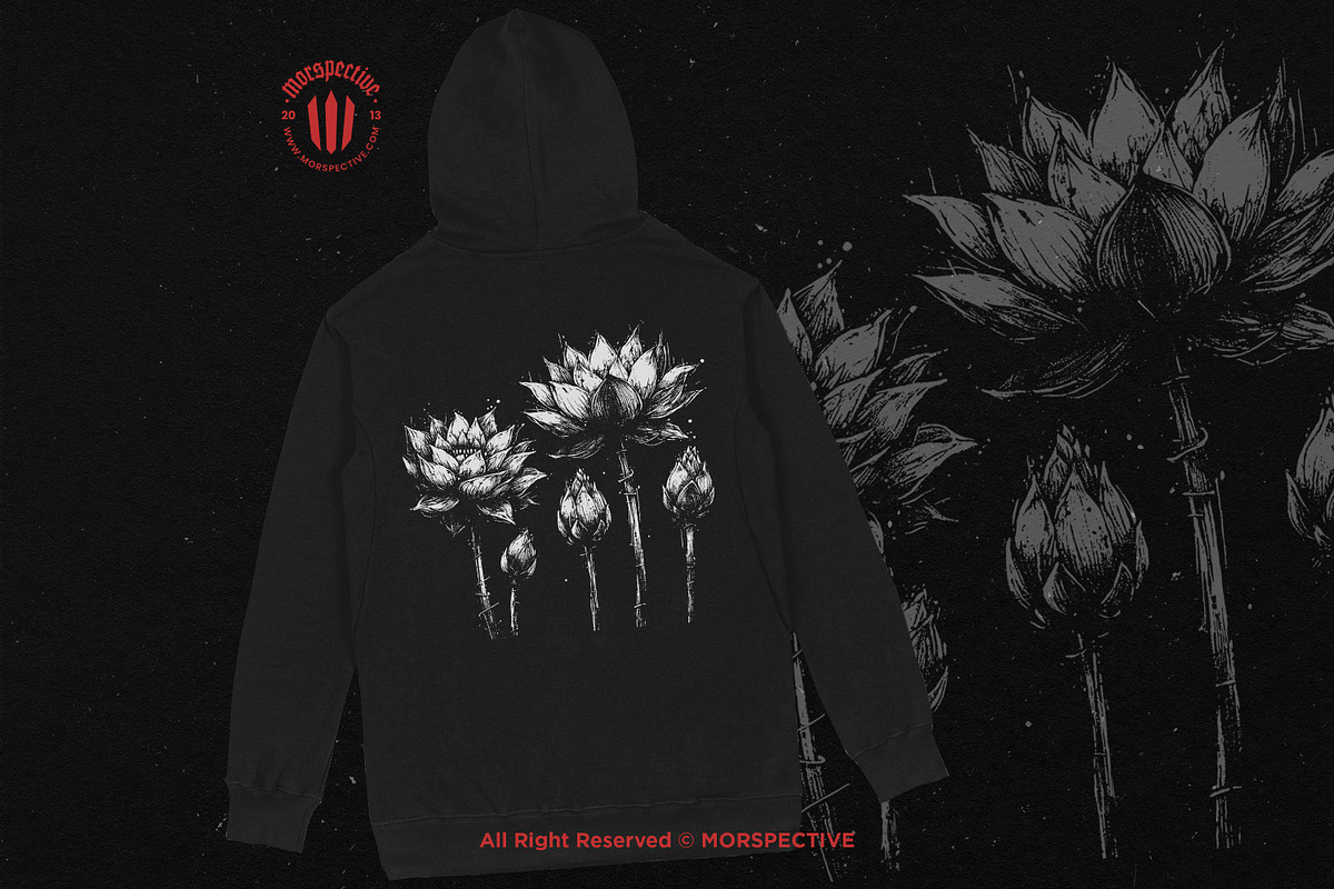 10 Bundle Dark Art Lotus Flower, an Illustration by Morspective (Photo 4 of 7)