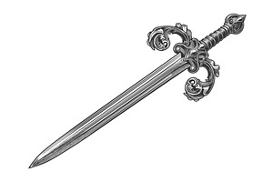 Ornamental Sword Engraving Sketch