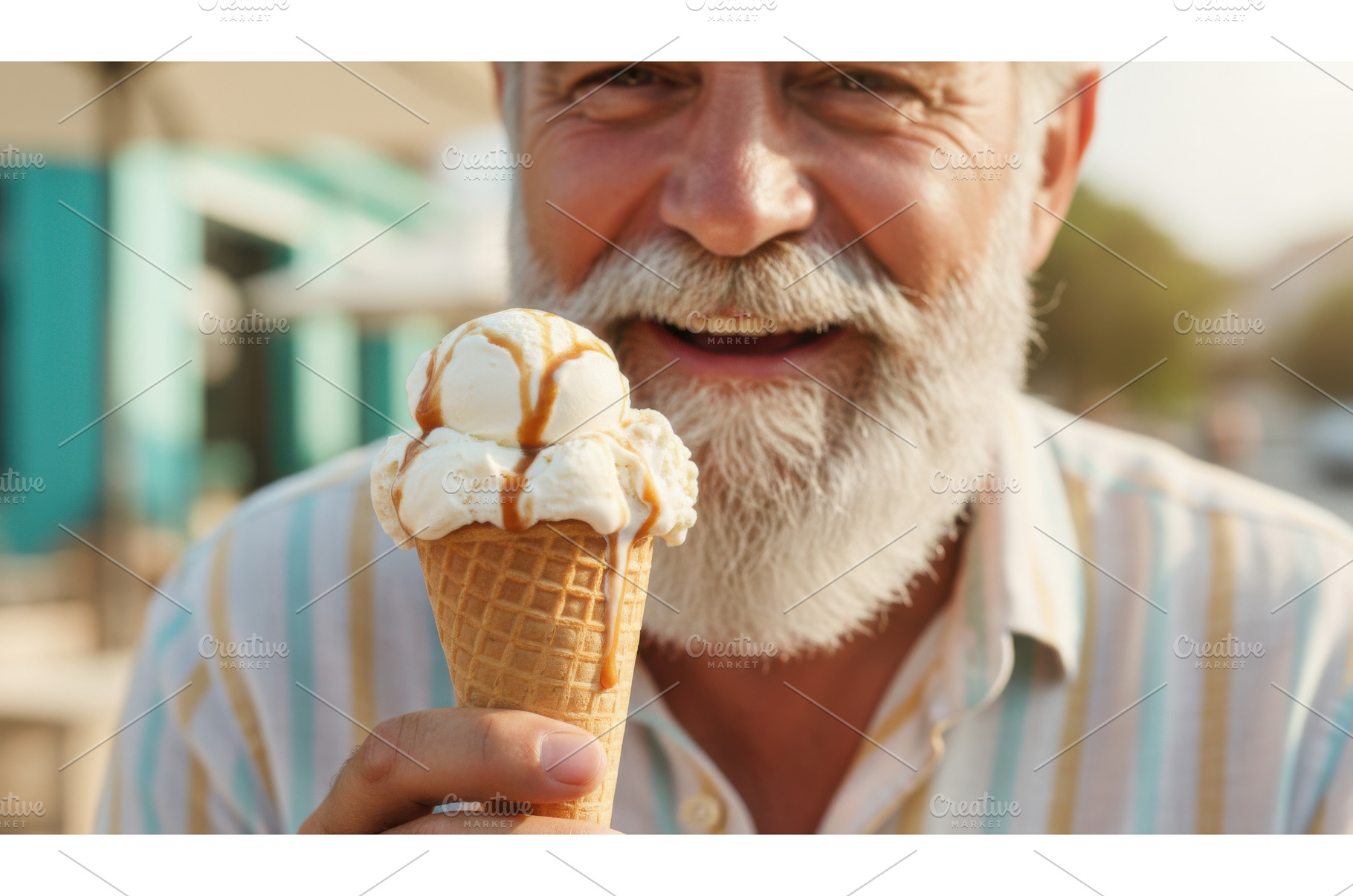 Close up of happy mature man with, a Nature Photo by Igor Tichonow