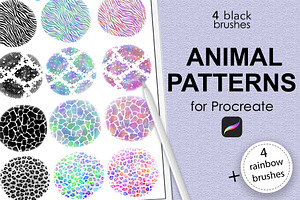 Animal Pattern Brushes Rainbow