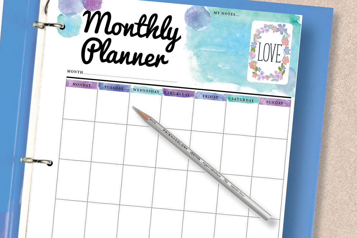 Monthly Planner: A5 & A4, a Stationery Template by Stick with Sam (Photo 4 of 4)