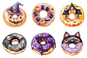 Spooky Halloween Donut Clipart, a Seasonal Illustration by CitraGraphics (Thumbnail 7 of 8)