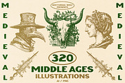 Middle Ages Medieval illustrations, a Decorative Illustration by Nocturnal Wolf (Thumbnail 1 of 17)