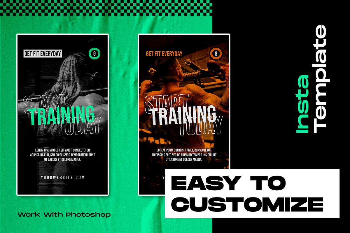Fitgeek Instagram Template, a Social Media Template by Shinra Labs (Photo 6 of 6)