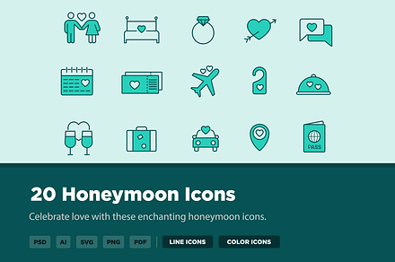20 Honeymoon Icons