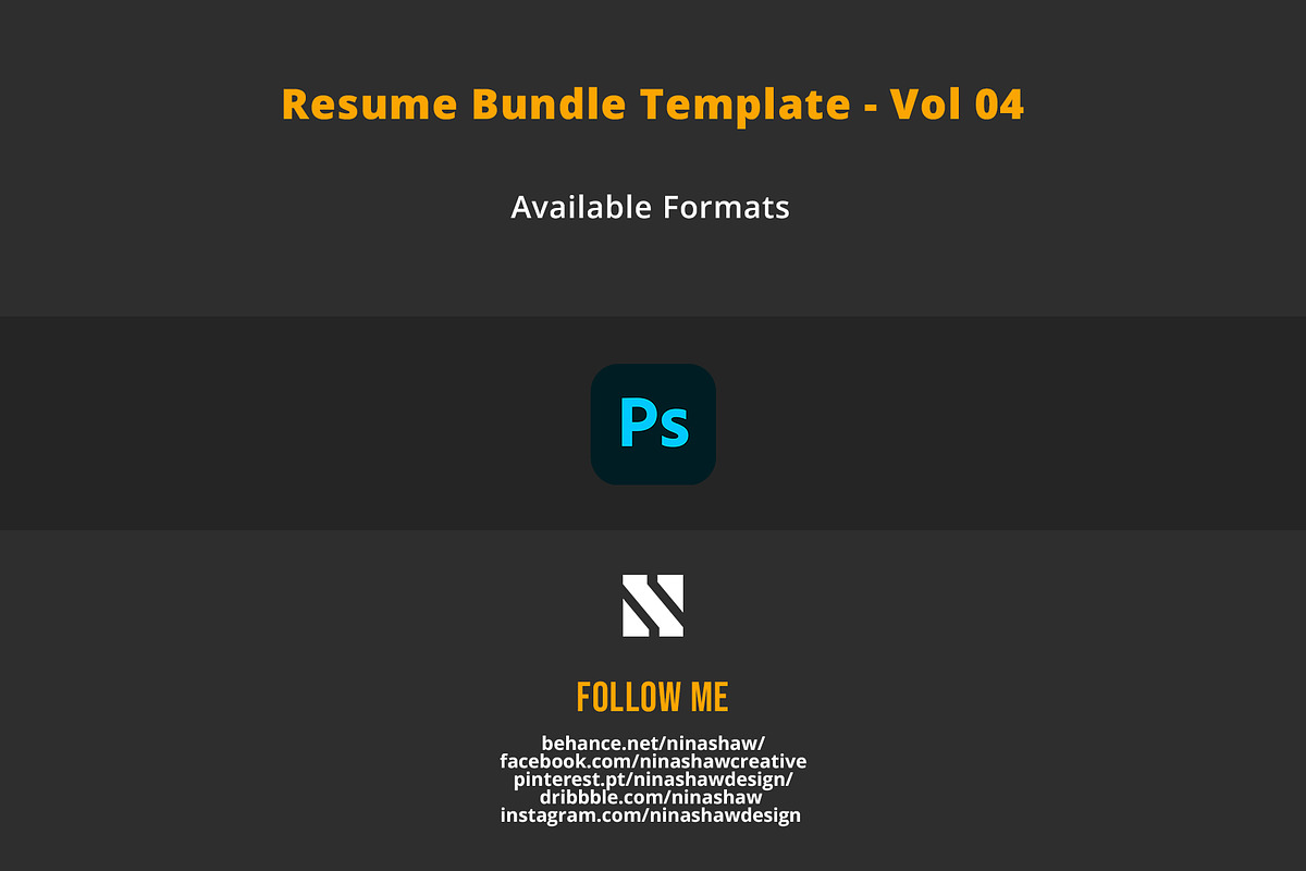 Resume Template Bundle - Vol 04, a Resume Template by Nina Shaw (Photo 12 of 12)