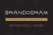 Brandogram Stencil One Monogram Font, a Slab Serif Font by Bogdan Casota (Thumbnail 1 of 6)