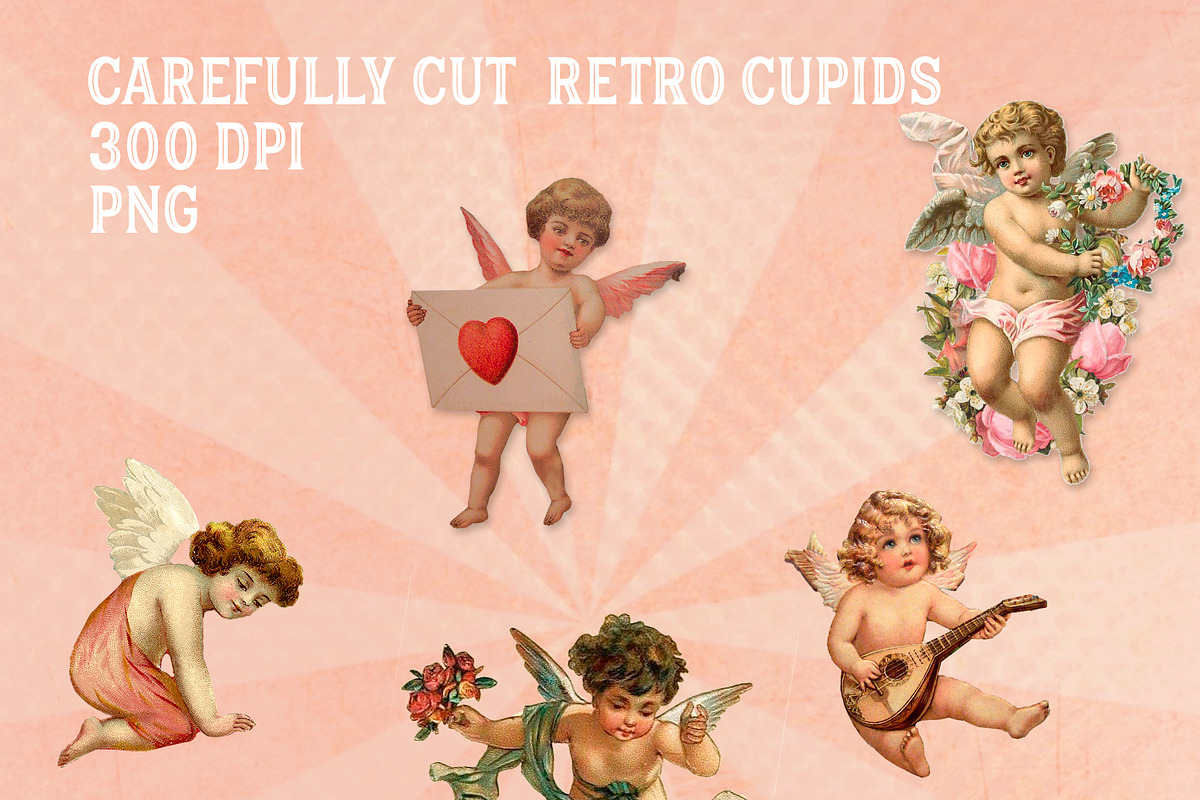 Retro Vintage Cupid St Valentine SET, a Brush Add-On by Alexiva (Photo 2 of 5)