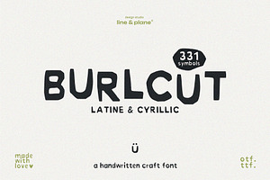 Burlcut Font - Latine & Cyrillic, a Handwritten Font by line & plane