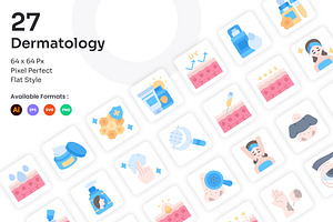 Dermatology Icons Set - Flat, an Icon by Kmg Design