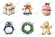 Watercolor Cute Warm Christmas Clipa, an Illustration by designcity5 (Thumbnail 3 of 5)