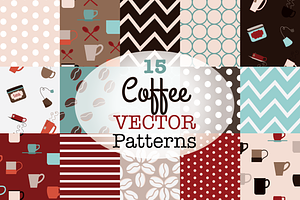 Coffee And Tea Vector Patterns