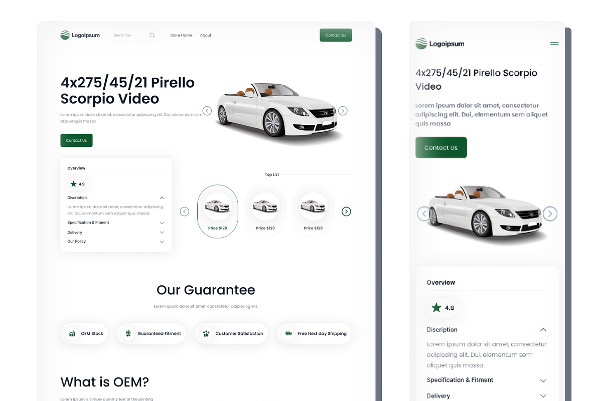 One-page Responsive Car Landing page, a Landing Page Template by Design Lab (Photo 1 of 3)