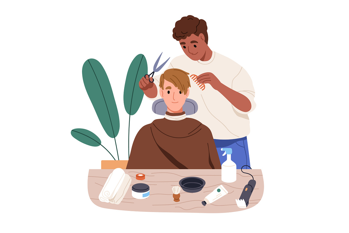 Hairdressers & makeup artist at work, a Person Illustration by Good Studio (Photo 2 of 4)