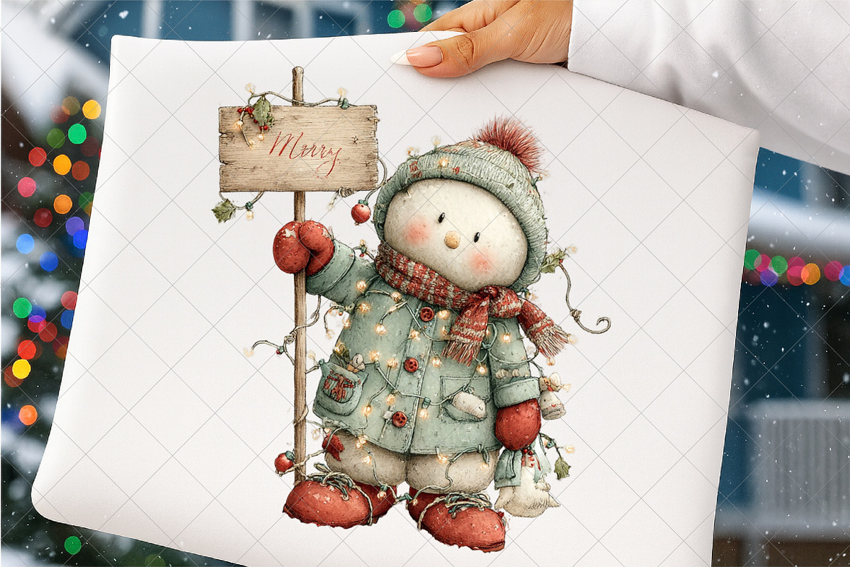 Merry Christmas Snowman Clipart, an Illustration by SinaCreation (Photo 5 of 6)