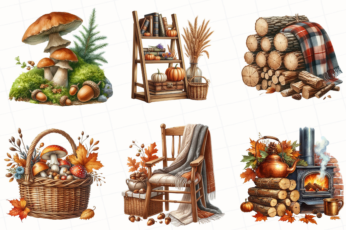 Autumn Cottagecore Clipart, an Illustration by OK Design (Photo 3 of 5)