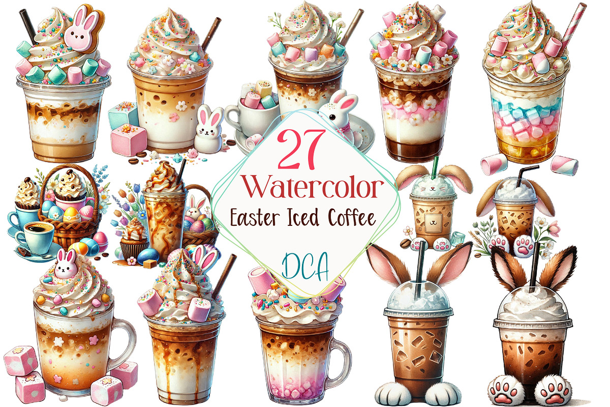 Easter Iced Coffee Sublimation, an Illustration by DreamCafeArt (Photo 1 of 5)