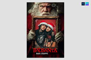 Christmas Bad Santa Flyer Template, a Flyer Template by BrandPacks