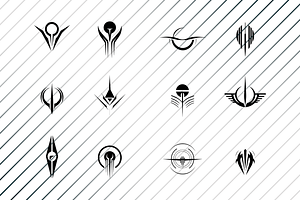 12 Sci-Fi Futuristic Vector Logos