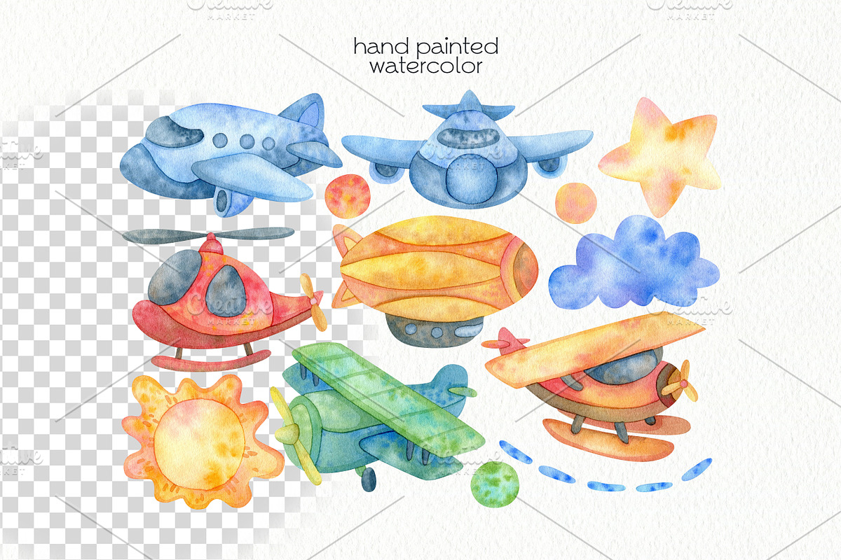 Watercolor Transport, an Illustration by OllyKo Art (Photo 3 of 9)