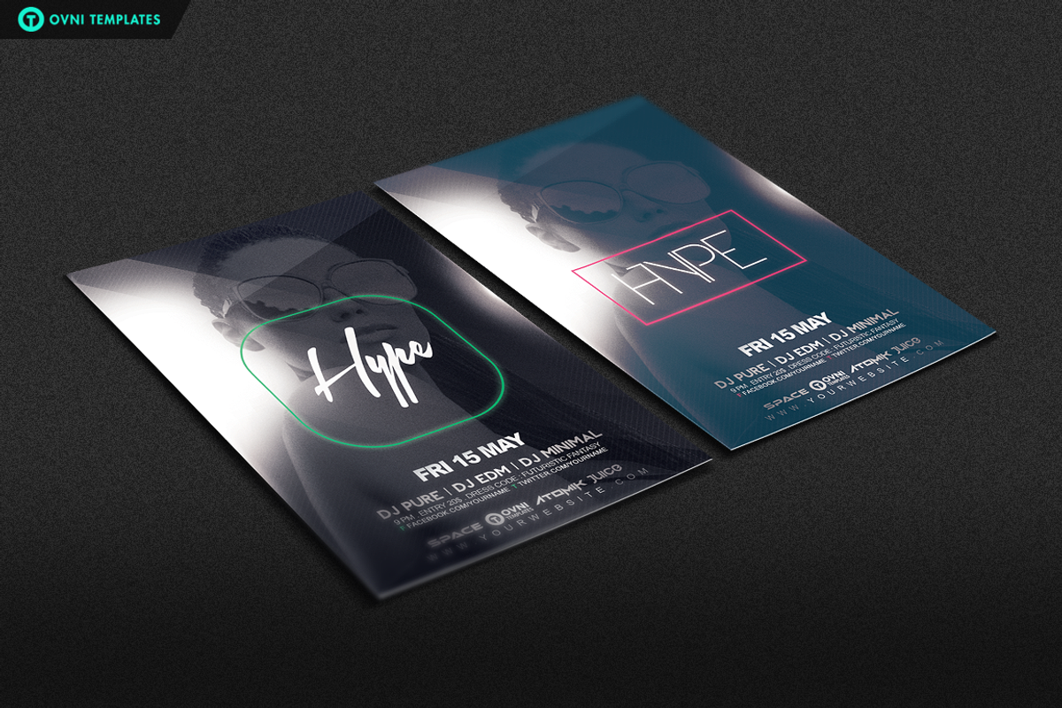 4in1 HYPE Flyer Template, a Flyer Template by OVNI-TEMPLATES (Photo 3 of 4)