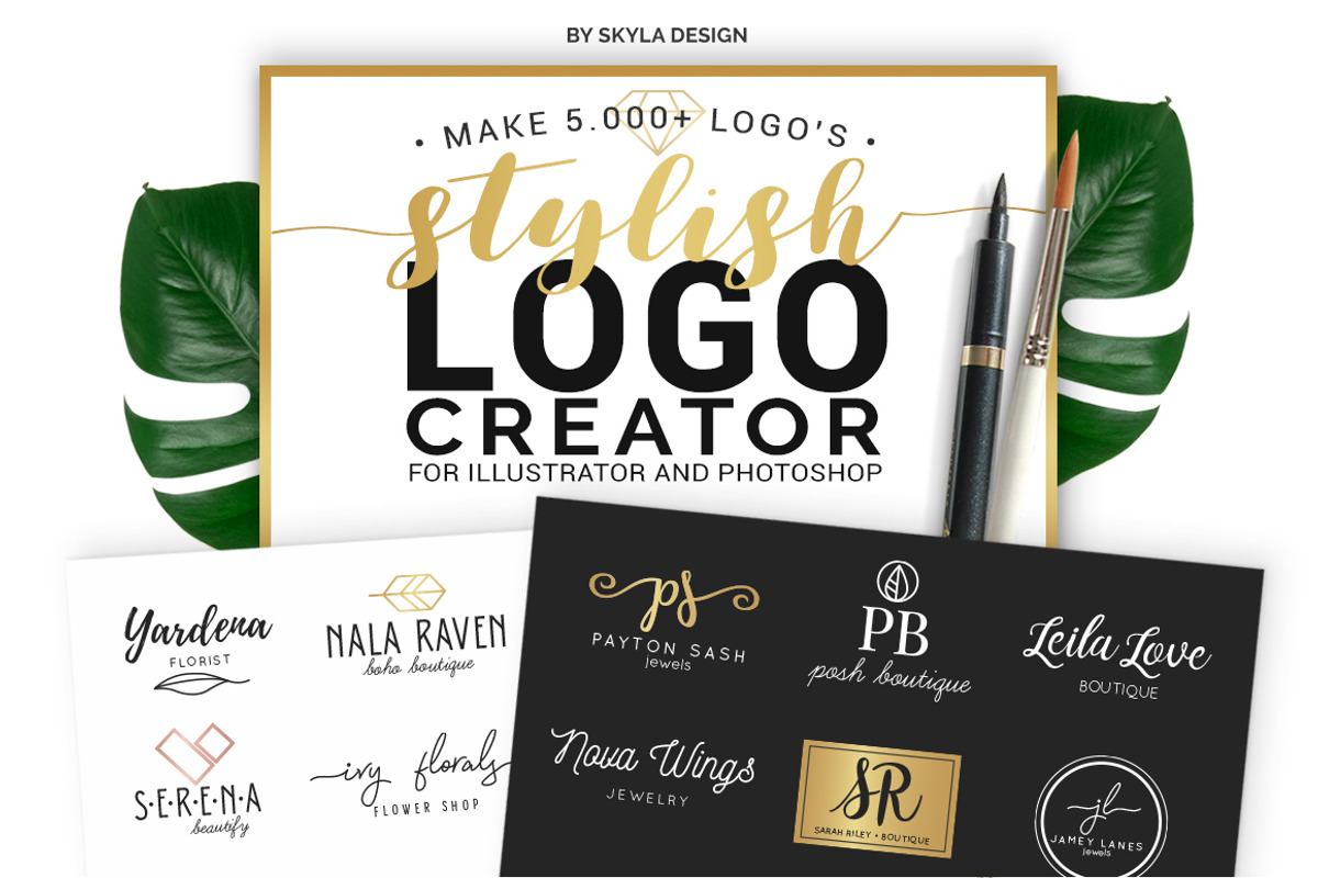 Stylish Premade Logo Creator Kit, a Branding & Logo Template by Angele Kamp (Photo 1 of 5)