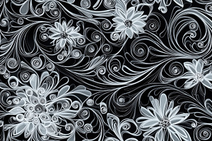 A seamless floral pattern featuring intricate white flowers and swirling design, a Background Photo by Textures & Backgrounds